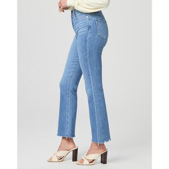 Paige Claudine Darling Wisiesta Hem Slim Boot Cut Jean Denim Blue Size 31 NWT - Picture 3 of 15